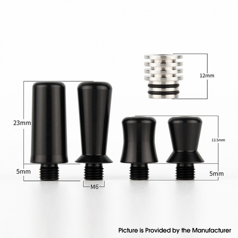 Buy Authentic Reewape T Black Drip Tip Kit For Vape Atomizers