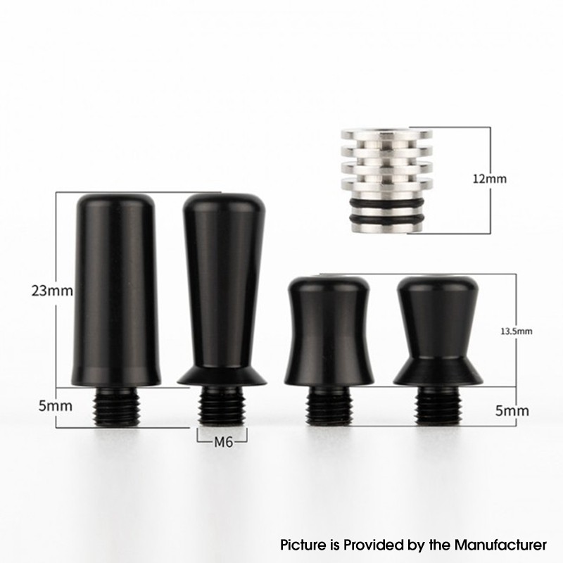 Buy Authentic Reewape T2 Black 510 Drip Tip Kit for Atomizers