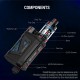 Authentic SMOK Scar-Mini Kit 80W VW Box Mod with TFV9 Mini Tank Atomizer - Fluid Blue, VW 1~80W, 1 x 18650, 3.0ml, 0.15ohm