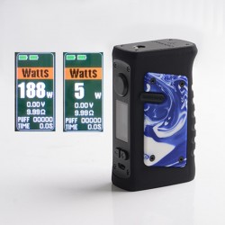 Authentic VandyVape Jackaroo Dual 188W TC VW Box Mod - Resin Blue Porcelain, 5~188W, 2 x 18650, IP67 Waterproof