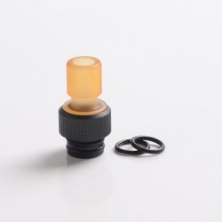 Authentic Auguse CG V2 510 Drip Tip for RBA / RTA / RDA Atomizer - Yellow + Matte Black α, PEI + SS, 22mm