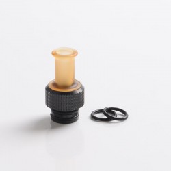 Authentic Auguse CG V2 510 Drip Tip for RBA / RTA / RDA Atomizer - Yellow + Matte Black β, PEI + SS, 22mm