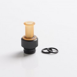 Authentic Auguse CG V2 510 Drip Tip for RBA / RTA / RDA Atomizer - Yellow + Glossy Black β, PEI + SS, 22mm