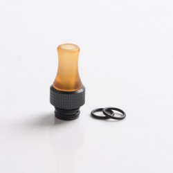 Authentic Auguse CG V2 510 Drip Tip for RBA / RTA / RDA Atomizer - Yellow + Glossy Black ε, PEI + SS, 25mm