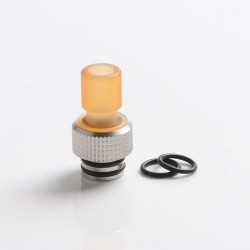 Authentic Auguse CG V2 510 Drip Tip for RBA / RTA / RDA Atomizer - Yellow + Silver α, PEI + SS, 22mm