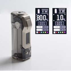 Authentic Rincoe Jellybox Mini 80W Box Mod - Black Clear, VW 1~80W, TC 200~600'F (100~315'C)