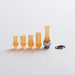 Authentic Auguse CG V2 510 Drip Tip kit for RBA / RTA / RDA Atomizer - Yellow + Silver, PEI + SS (5 PCS)