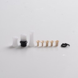 Authentic Auguse CG108P CG Pro 510 Drip Tip w/ 5 x Plugs for RTA / RDA / RDTA Atomizer - Black + White, SS + POM, 30.5mm