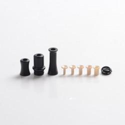 Authentic Auguse CG108P CG Pro 510 Drip Tip w/ 5 x Plugs for RTA / RDA / RDTA Atomizer - Black + Black, SS + POM, 30.5mm