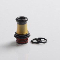 Authentic Auguse Era V2 510 Bevel Drip Tip for RBA / RTA / RDA Atomizer - Black + Yellow, Stainless Steel + PEI, 18.5mm