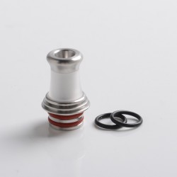 Authentic Auguse Era V2 510 Bevel Drip Tip for RBA /RTA /RDA Atomizer - SS + Translucent White, Stainless Steel +Acrylic, 18.5mm