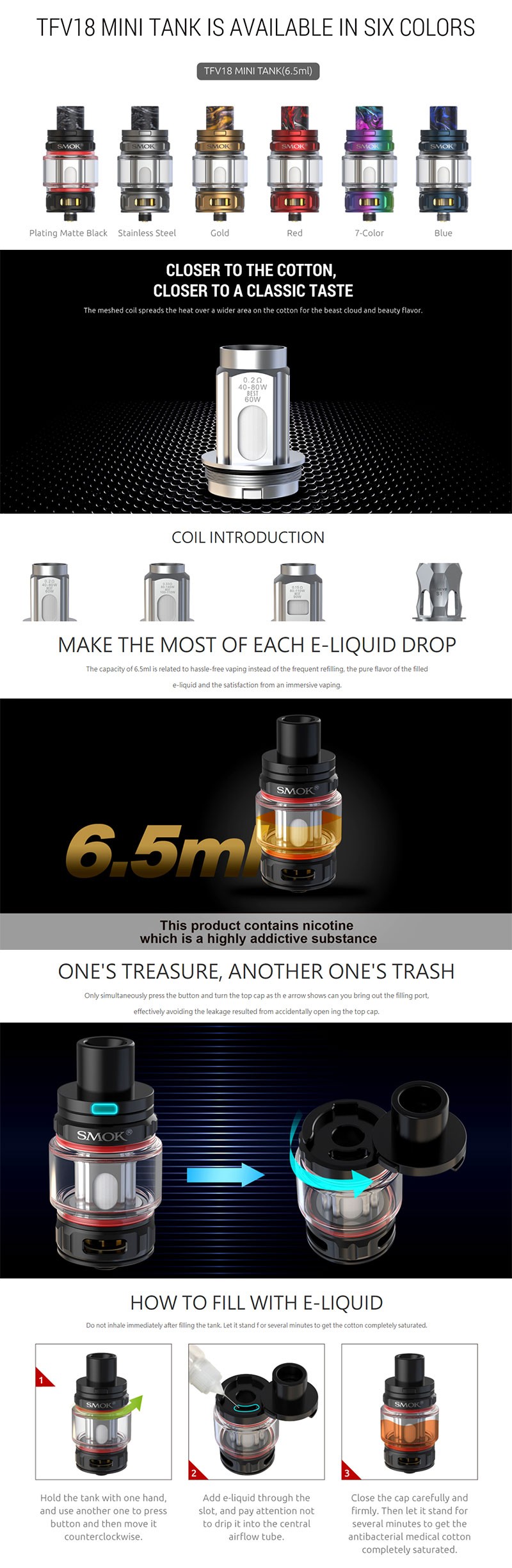 SMOK TFV18 Mini Tank Vape Atomizer