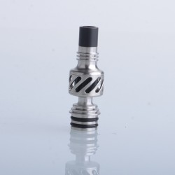 Authentic Auguse Seaman 510 Drip Tip for RDA / RTA / RDTA Atomizer - Silver + Black, Stainless Steel + Delin