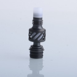 Authentic Auguse Seaman 510 Drip Tip for RDA / RTA / RDTA Atomizer - Black + White, Stainless Steel + Delin