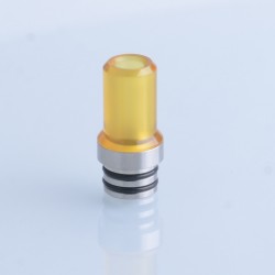 510 Drip Tip for RDA / RTA / RDTA Atomizer - Silver + Brown, Stainless Steel + PEI