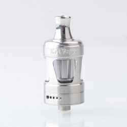 Authentic KSL Hibou MTL Tank Atomizer - Silver, 2ml, 0.6ohm / 1.2ohm / RBA Deck, 22mm Diameter