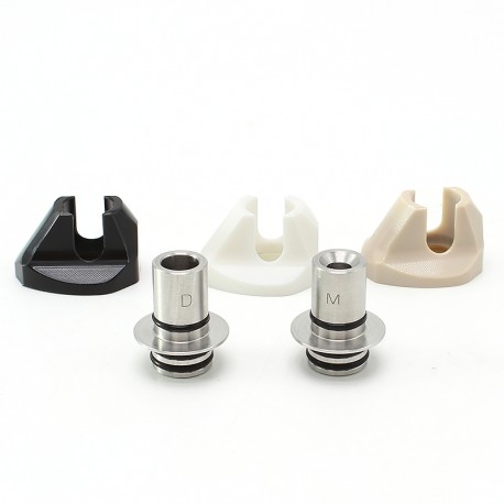 SXK Monarchy Cyber Style 510 Drip Tip Set - 316SS + POM / PEEK / PET, 3 x Mouthpieces + 2 x 510 Connector Base