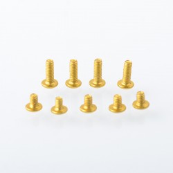 Authentic MK MODS Replacement Screw Set Kit for SXK BB 70W / DNA 60W Style Box Mod Kit / Billet - Gold, Aluminum Alloy (9 PCS)