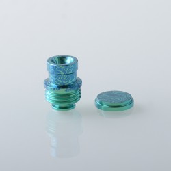 Authentic MK MODS Ti-type2 Drip Tip + Button Set for SXK BB / Billet - Green, Titanium Alloy