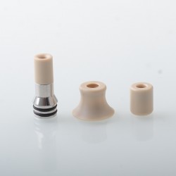 Echo Style 510 Drip Tip Set - Silver, Stainless Steel + PEEK, 3 PCS mouthpieces for MTL / RDL / DL 