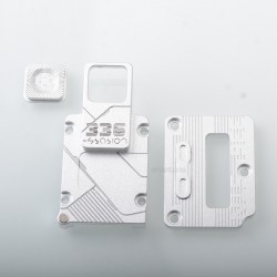 336 Style Inner Plate Smitch Button Set for SXK BB Style 70W / DNA60W / Billet Mod - Silver, Aluminum Alloy