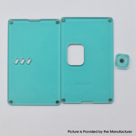 Authentic MK MODS Front + Back Cover Panel Plate w/ Button for Vandy Pulse AIO Mini 80W Kit - Cyan, Square Button Hole