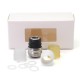 SXK Monarchy MNCH Knob Style Drip Tip for BB / Billet / Boro AIO Box Mod - SS316 + Black POM + White PET + Clear Acrylic + Ultem