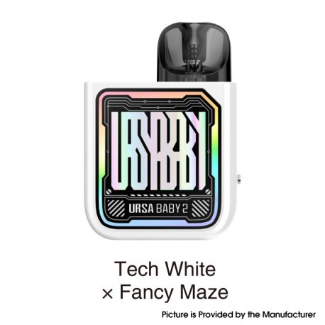 [Ships from Bonded Warehouse] Authentic LostVape Ursa Baby 2 Pod System Kit - Tech White x Fancy Maze, 900mAh, 2.5ml, 0.6/0.8ohm