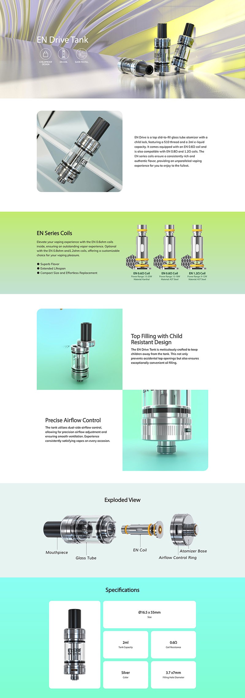 Authentic Eleaf En Drive Tank Atomizer