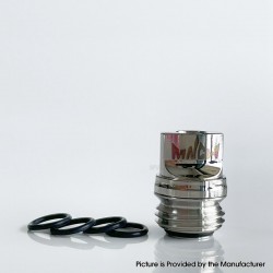 Monarchy Inverted Whistle MNCH Style Drip Tip for BB / Billet / Boro AIO Box Mod - Silver, Stainless Steel