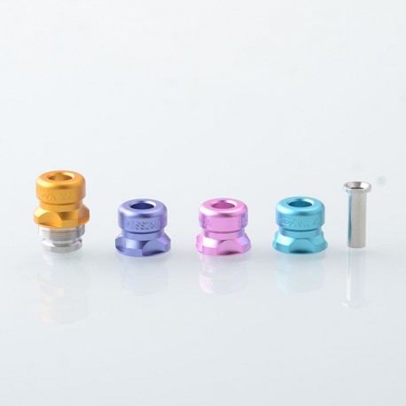 Mission Tips V2 Mini Nuke Style Drip Tip Set for dotMod dotAIO V1 / V2 Pod - Purple + Pink + Gold + Blue, SS + Aluminum