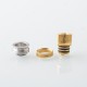 Monarchy Inverted Whistle Dama Style Drip Tip for BB / Billet / Boro AIO Box Mod - Gold, Stainless Steel