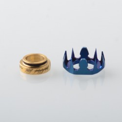 Replacement Decorative Ring Set for Monarchy Mobb MS Scepter LOTR Style RBA Bridge - Blue + Gold, Stainless Steel + Titanium