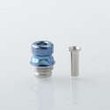 Mission Tips V2 Mini Nuke Style Drip Tip for dotMod dotAIO V1 / V2 Pod - Blue, SS + Titanium