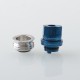 Monarchy Inverted Whistle Dama Style Drip Tip for BB / Billet / Boro AIO Box Mod - Blue, Stainless Steel