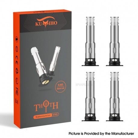 [Ships from Bonded Warehouse] Authentic Kumiho THOTH Coils for THOTH T, THOTH G, THOTH C, THOTH S Pod System - 0.6ohm (4 PCS)