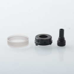 Replacement Tank Tube + Drip Tip Adapter + Drip Tip Set for Monarchy OST Old School Style MTL RTA - Black, PC + POM