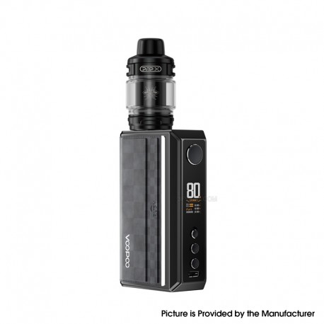 [Ships from Bonded Warehouse] Authentic Voopoo Drag 5 177W Box Mod Kit with Uforce-X Tank Atomizer - Black, VW 5~177W, 2 x 18650