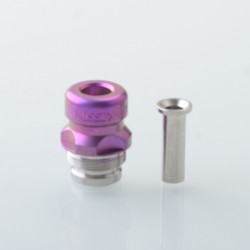 Mission Tips V2 Mini Nuke Style Drip Tip for dotMod dotAIO V1 / V2 Pod - Purple, SS + Titanium