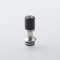Authentic Auguse V3 510 Drip Tip for RTA / RDA / RDTA Atomizer - Silver + Black, SS + POM