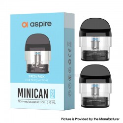 [Ships from Bonded Warehouse] Authentic Aspire Minican Pod Cartridge for Minican 4 Plus - 3ml, 0.8ohm, Top Filling (2 PCS)