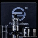 Authentic YG Creations FORCE RTA Atomizer - Silver, 4ml, Air Pin: 2 x 0.8 / 0.9 / 1.0 / 2.0 / 2.3mm, 1 x 1.2 / 1.4 / 1.6mm, 22mm