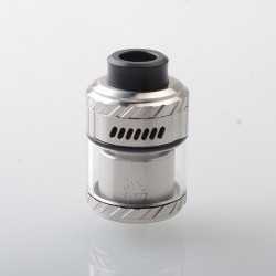 Authentic ThunderHead Creations & Mike Vapes Blaze MAX RTA Rebuildable Tank Atomizer - Silver, 5.5ml / 7ml, 30mm Diameter