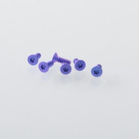 Authentic MK MODS Replacement Titanium Screws for Lost Vape Centaurus B80 AIO Kit - Blue Purple (6 PCS)