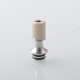 Authentic Auguse V3 510 Drip Tip for RTA / RDA / RDTA Atomizer - Silver + Beige, SS + PEEK