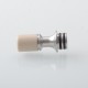 Authentic Auguse V3 510 Drip Tip for RTA / RDA / RDTA Atomizer - Silver + Beige, SS + PEEK