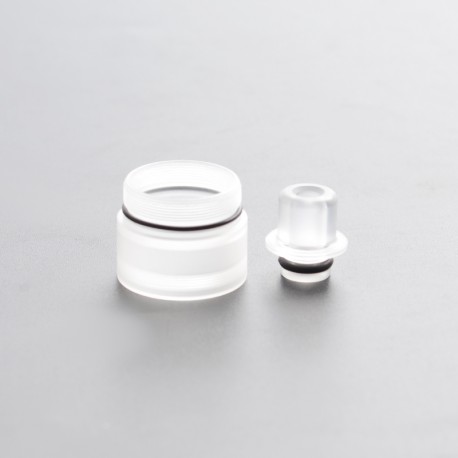 SXK Replacement Clear Top Cap Tank Tube + Drip Tip Set Kit for SXK Alpha / Alpha Style RTA - Translucent, PC, 2.8ml, 22mm