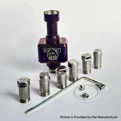 Wick'd Reviv'D Style RBA Bridge for Billet / BB / Boro - Puirple, SS, 7 PCS Air Pin 1.0 / 2.0 / 2.5 / 3.0 / 3.5 / 4.0 / 4.5mm