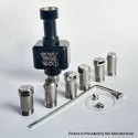 Wick'd Reviv'D Style RBA Bridge for Billet / BB / Boro - Black, SS, 7 PCS Air Pin 1.0 / 2.0 / 2.5 / 3.0 / 3.5 / 4.0 / 4.5mm