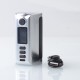 [Ships from Bonded Warehouse] Authentic Dovpo Riva 200W TC VW Box Mod - Silver Black, 5~200W, 2 x 18650